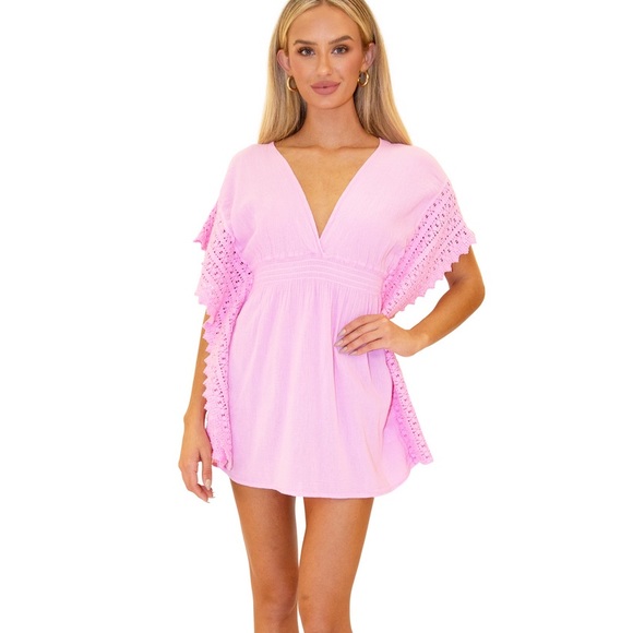 seaspice Dresses Seaspice Isla Mini Dress Baby Pink Beach Coverup